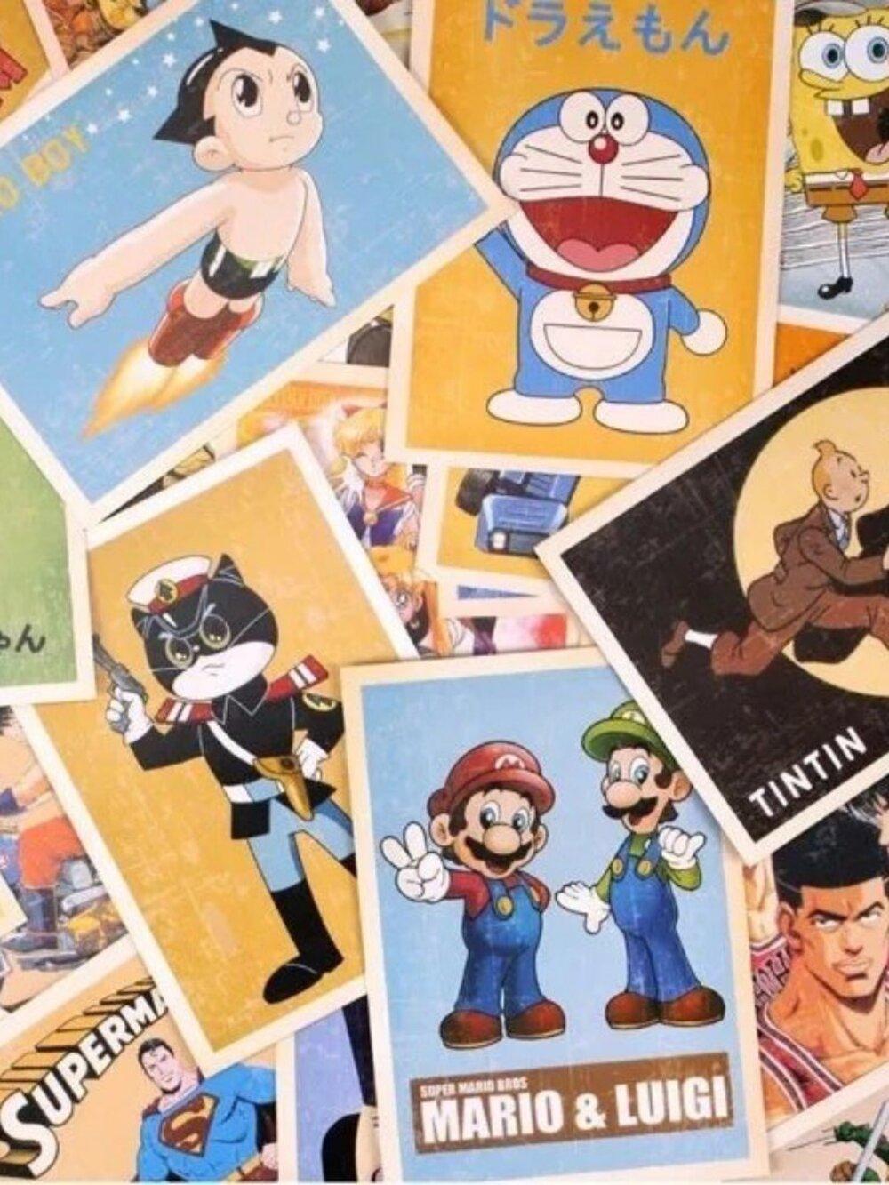New Retro Cartoon Postcards Set of 32 Vintage Style Gift 100x140mm